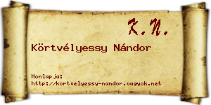 Körtvélyessy Nándor névjegykártya