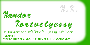 nandor kortvelyessy business card